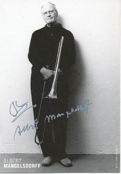 Albert Mangelsdorff † 2005  Posaunist  Musik  Autogrammkarte original signiert 