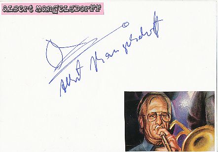 Albert Mangelsdorff † 2005  Posaunist  Musik  Autogramm Karte original signiert 