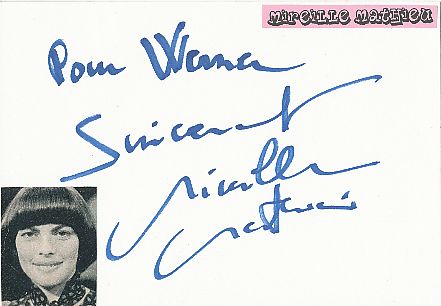 Mireille Mathieu   Musik  Autogramm Karte original signiert 