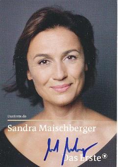 Sandra Maischberger   ARD   TV  Autogrammkarte original signiert 