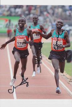 3 x Kenia Läufer 2010  Leichtathletik Autogramm 13x18 cm Foto original signiert 