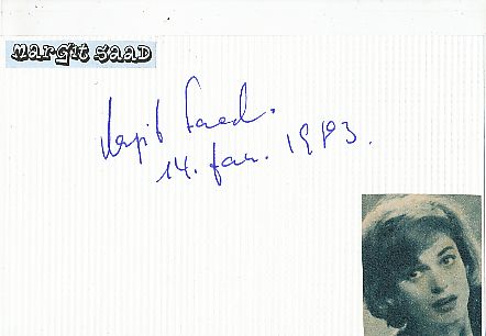 Margit Saad   Film & TV Autogramm Karte original signiert 