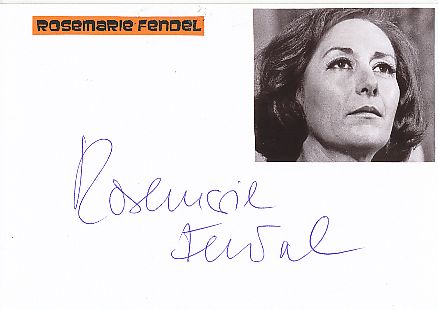 Rosemarie Fendel † 2013   Film & TV Autogramm Karte original signiert 