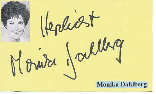 Monika Dahlberg   Film & TV Autogramm Karte original signiert 