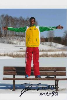 Imane Merga  Äthiopien  Leichtathletik Autogramm 13x18 cm Foto original signiert 