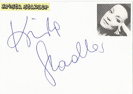 Krista Stadler  Film & TV Autogramm Karte original signiert 
