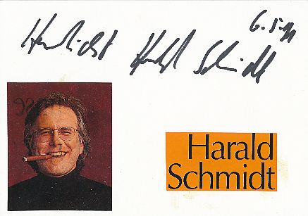 Harald Schmidt   Comedian  TV Autogramm Karte original signiert 