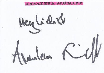 Annalena Schmidt  Film & TV Autogramm Karte original signiert 