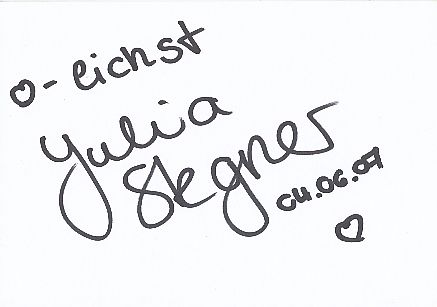 Julia Stegner  Model  & TV Autogramm Karte original signiert 