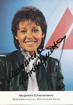 Margarethe Schreinemakers  WDR  ARD  TV  Autogrammkarte original signiert 
