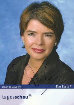 Susanne Daubner  Tagesschau    ARD  TV  Autogrammkarte original signiert 