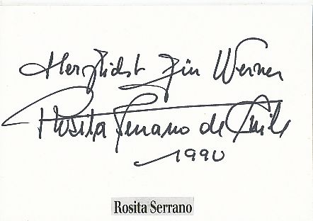 Rosita Serrano † 1997  Musik  &  Film &  TV Autogramm Karte original signiert 