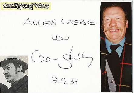 Wolfgang Völz † 2018   Film &  TV Autogramm Karte original signiert 