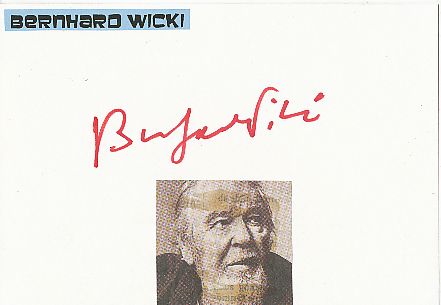 Bernhard Wicki † 2000  Film &  TV Autogramm Karte original signiert 
