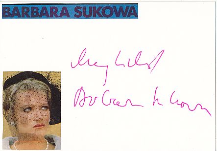 Barbara Sukowa  Film &  TV Autogramm Karte original signiert 