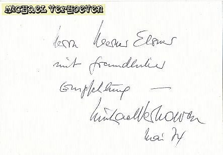Michael Verhoeven  Film &  TV Autogramm Karte original signiert 