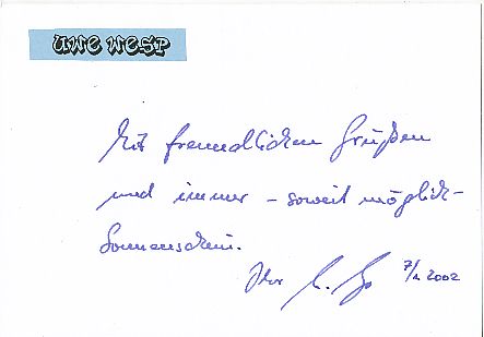 Uwe Wesp  Wetter Meteorologe ZDF  TV Autogramm Karte original signiert 