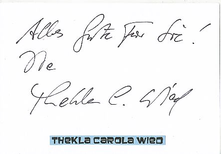 Thekla Carola Wied  Film &  TV Autogramm Karte original signiert 