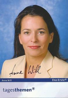 Anne Will   Tagesschau  ARD  TV  Autogrammkarte original signiert 