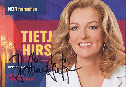 Bettina Tietjen  NDR   ARD  TV  Autogrammkarte original signiert 