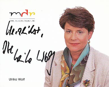 Ulrike Wolf  MDR   ARD  TV  Autogrammkarte original signiert 