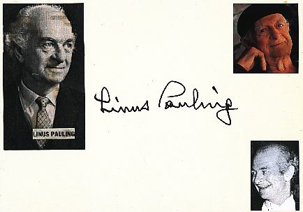 Linus Pauling † 1994 USA  Nobelpreis 1954  Chemie  Autogramm Karte original signiert 