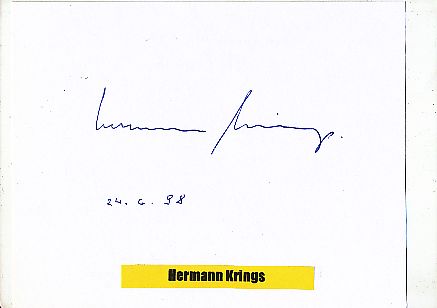 Hermann Krings † 2004  Philosoph  Autor Autogramm Karte original signiert 