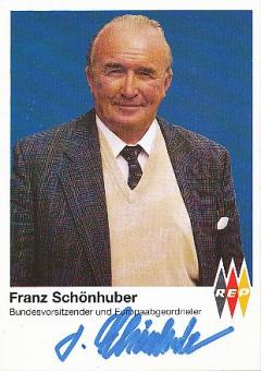 Franz Schönhuber † 2005  Autor  Politik  Autogrammkarte  original signiert 
