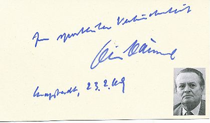 Willi Daume † 1996 NOK  Präsident Sportfunktionär Autogramm Karte original signiert 