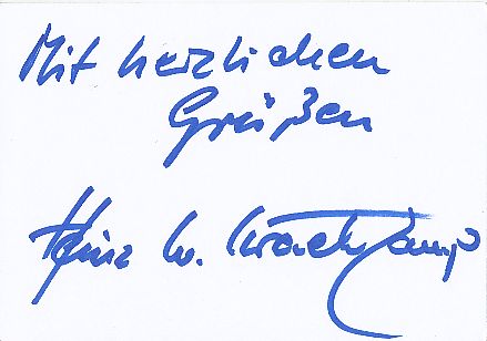 Heinz Werner Kraehkamp † 2012  Film &  TV Autogramm Karte original signiert 