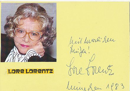 Lore Lorentz † 1994  Film &  TV Autogramm Karte original signiert 