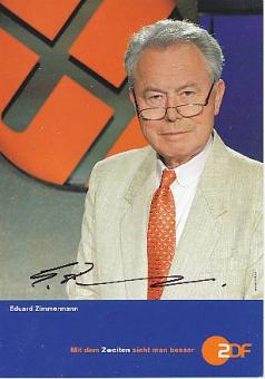 Eduard Zimmermann † 2009  Aktenzeichen XY ungelöst  TV  Sendung  Autogrammkarte original signiert 