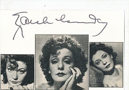 Zarah Leander † 1981  Film &  TV Autogramm Karte original signiert 