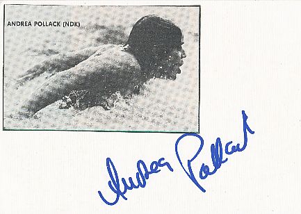 Andrea Pollack † 2019  DDR 3 x Olympia Gold 1976 + 1980   Schwimmen  Autogramm Karte original signiert 