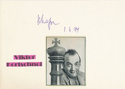 Viktor Kortschnoi † 2016  Rußland Schach Großmeister   Autogramm Karte original signiert 
