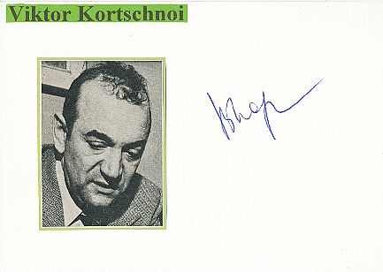 Viktor Kortschnoi † 2016  Rußland Schach Großmeister   Autogramm Karte original signiert 