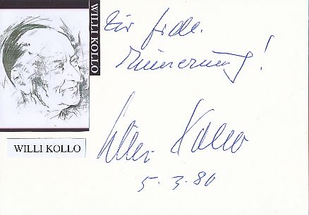 Willi Kollo † 1988  Komponist  Musik  Autogramm Karte original signiert 