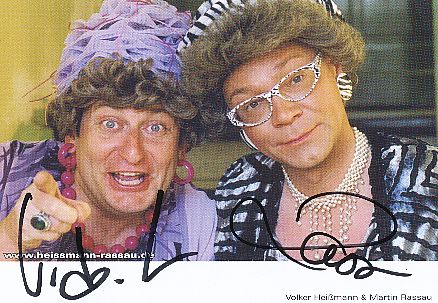 Volker Heißmann & Martin Rassau Comedian Waltraud & Mariechen  TV   Autogrammkarte original signiert 
