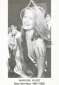 Marion Kurz  Miss  Germany 1981/1982  Foto Model  Autogrammkarte original signiert 