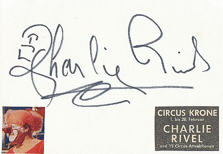 Charlie Rivel † 1983  Clown Zirkus  Autogramm Karte original signiert 
