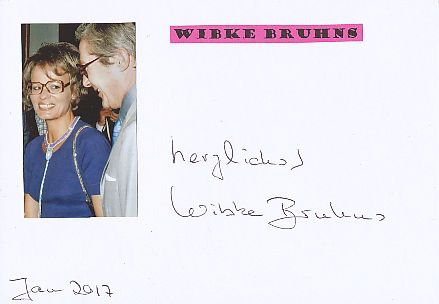 Wibke Bruhns † 2019   ARD  TV  Sender Autogramm Karte original signiert 