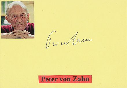 Peter von Zahn † 2001    ARD  TV  Sender Autogramm Karte original signiert 