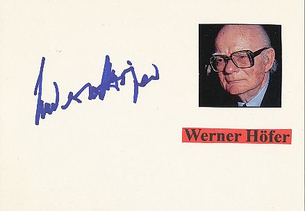 Werner Höfer † 1997    ARD  TV  Sender Autogramm Karte original signiert 