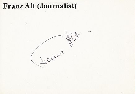 Franz Alt   ARD  TV  Sender Autogramm Karte original signiert 