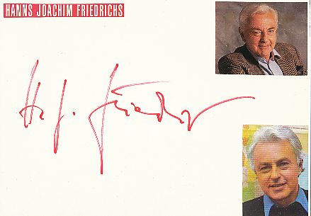 Hanns Joachim Friedrichs † 1995   ZDF  TV Autogramm Karte original signiert 