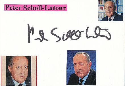 Peter Scholl-Latour † 2014   ZDF  TV Autogramm Karte original signiert 
