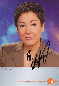 Dunja Hayali   ZDF   TV  Sender Autogrammkarte original signiert 