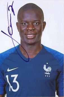 N`Golo Kante  Frankreich  Weltmeister WM 2018  Fußball Autogramm Foto original signiert 