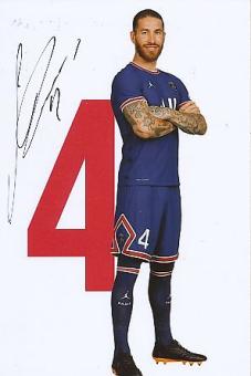 Sergio Ramos   PSG Paris Saint Germain  Fußball Autogramm Foto original signiert 