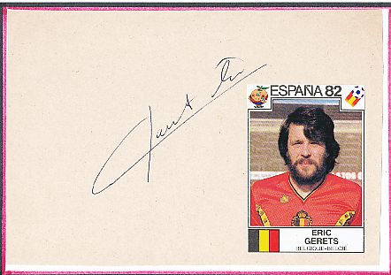 Eric Gerets  Belgien  WM 1982  Fußball Autogramm Karte  original signiert 